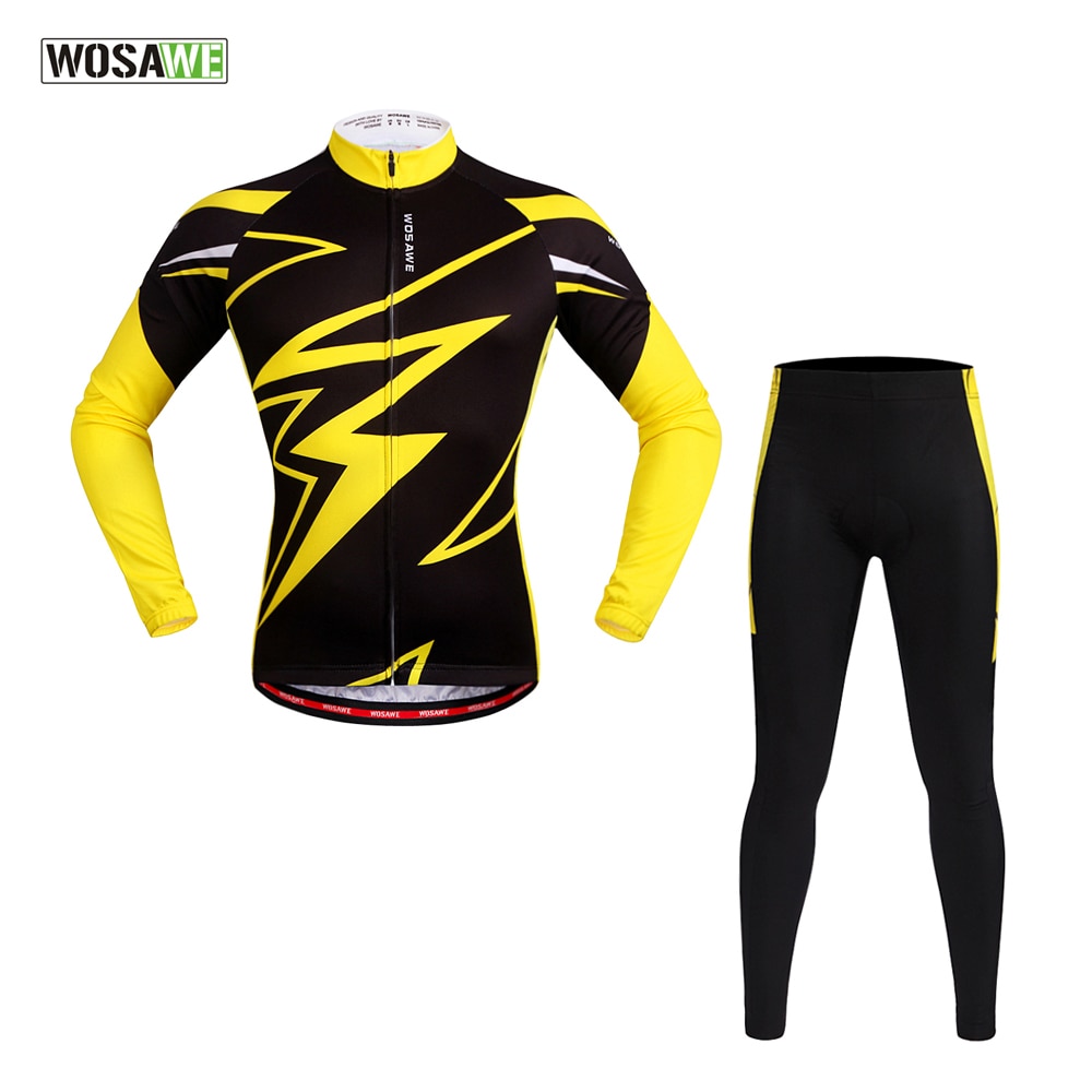WOSAWE     Ҹ Ŭ  Ʈ ⼺ 3D е  ropa ciclismo hombre Cycling Clothing Yellow